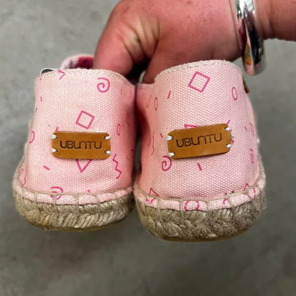 UBUNTU Shoes Flats Espadrilles Afridrilles Pink Canvas‎ Jute - Women's Size 9W